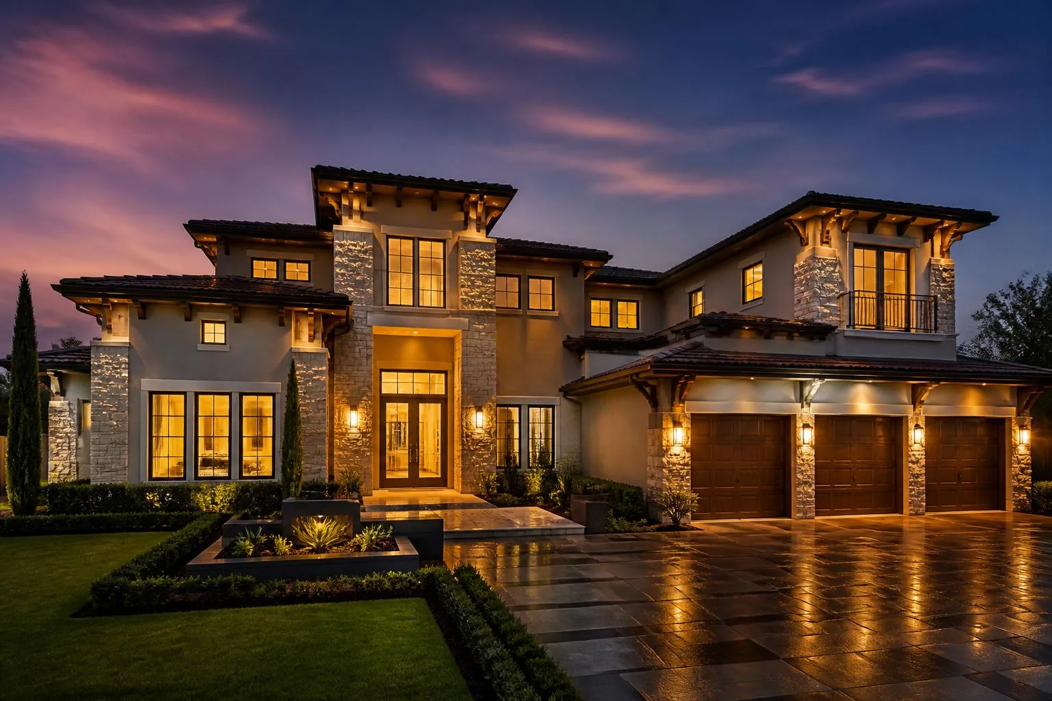Houston home remodeling and carpentry by A&F Home Remodeling Luxury custom home exterior remodeled by A&F Home Remodeling in Houston, Texas
